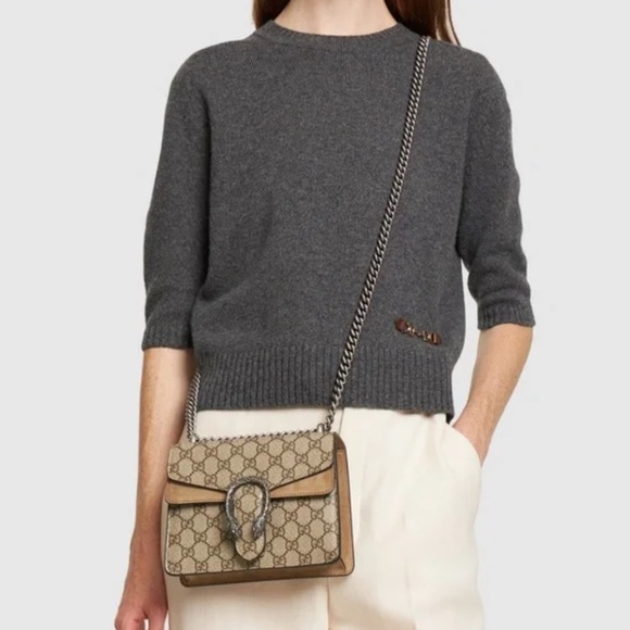 Gucci GG Monogram Mini Dionysus Shoulder Bag Taupe - Picture 2 of 11